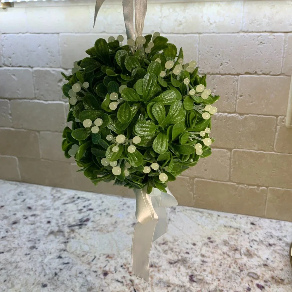 Faux Mistletoe hanging ball